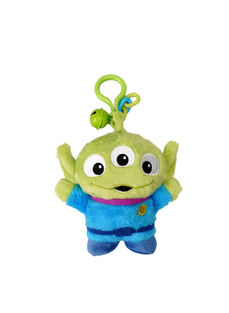 10cm Cute Plush Keychain Toy, Green Three-Eyed Plush Texture Pendant, Bag Pendant Decoration, Suitable For Children Over 0 Years Old Toy Gift - Image 1